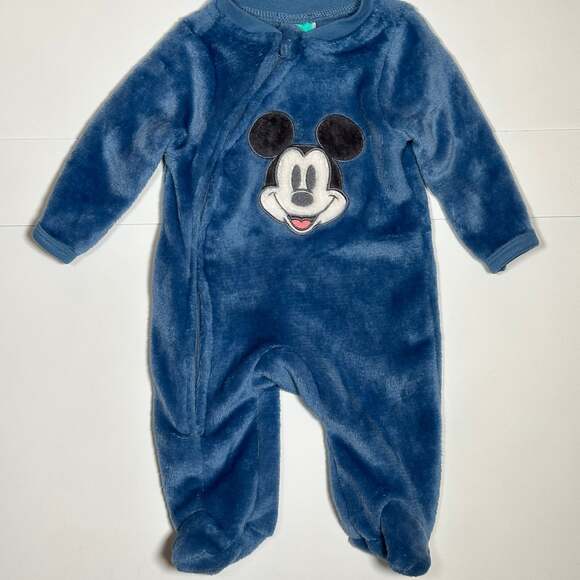 Disney Other - Disney Baby Blue Mickey Mouse Footed Pajamas Sz 0-3M
